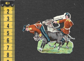 Soldaten racen op ezels antiek poezieplaatje (783)