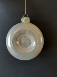 Donut Zilver Kerstornament Glas