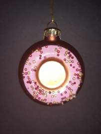 Donut kerstornament glas
