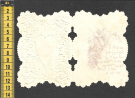 Valentijn met relief en poezieplaatje antieke kaart (305)