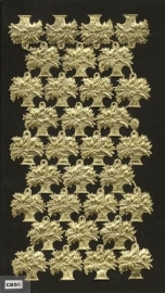 Bloemenmanden klein (32) gouden poëzieplaatjes 1123