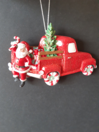 Kerstman bij candy wagen kerstornament Kurt S. Adler