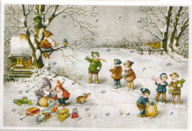 Adventskalender Kaart: Kerstfeest in het bos - 12417