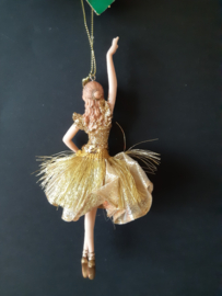Gouden ballerina 2 kerstornament Kurt S. Adler