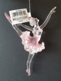 Roze transparant ballerina 2 kerstornament Kurt S. Adler