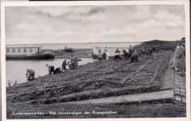 Vervaardigen der Kraagstukken - Zuiderzeewerken - oude kaart [15126]