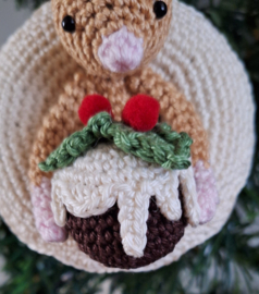Gehaakte hanger Muis met Donut