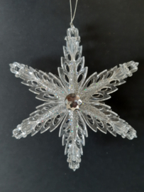 Wit zilveren ster kerstornament Kurt S. Adler