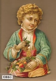 Nostalgisch jongetje eet fruit poezieplaatjes 5013