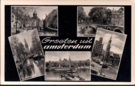 Groeten uit Amsterdam - oude kaart [15490]