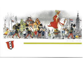 Intocht Sinterklaas in Amsterdam prentbriefkaart [C9656]