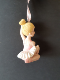 Kleine blonde ballerina kerstornament Kurt S. Adler