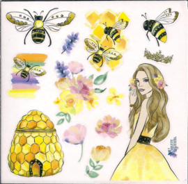 Honing bijen koningin poezieplaatjes Stickers K122