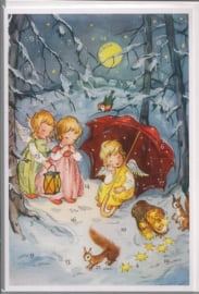Adventskalender Kaart: Engeltjes in de sneeuw - 12488