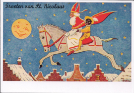 Groeten van St. Nicolaas prentbriefkaart [D1224]