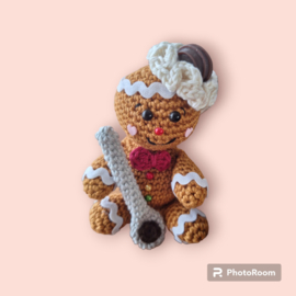 Crochet little baker with spoon and batter