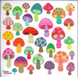 Paddenstoelen poezieplaatjes Stickers K190