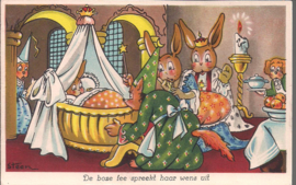 Steen - Boze fee spreekt haar wens uit - oude kaart [14274]
