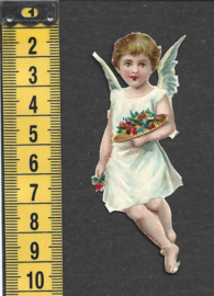 Engeltje met Bloemen antiek poezieplaatje (815)
