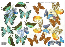 Knipvel: Diverse vlinder met goud opdruk (2) - 572770