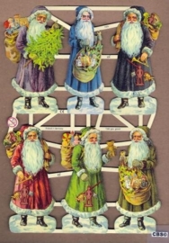 Kerstmannen met gekleurde jas Poëzie plaatjes 7305
