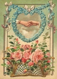 Gefeliciteerd met bloemen en hart Reliefkaart EF 3023