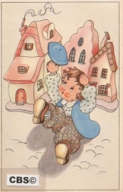 Jochie voor huisjes - oude kinderkaart [10277]