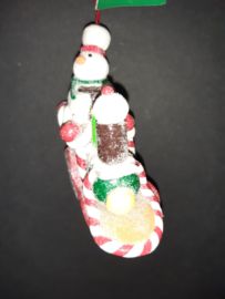 Sneeuwpop in snoeplocomotief kerstornament Kurt S. Adler