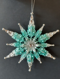 Puntige turquoise ster 1 kerstornament Kurt S. Adler