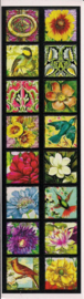 Bloemen en vogels poezieplaatjes Stickers Strip QT30