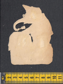 Olifant Boney aan tafel antiek poezieplaatje (595)