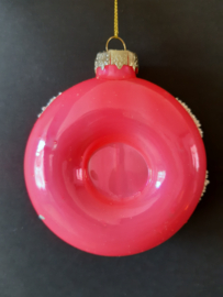 Donut roze Kerstornament Glas