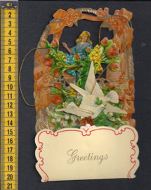 Uitklapkaart met duiven - Greetings - 1987