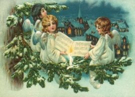 Engelen zingen bij Kerstdorp Reliefkaart EF 3029