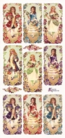 Victoriaanse dames en heren poezieplaatjes Stickers P34