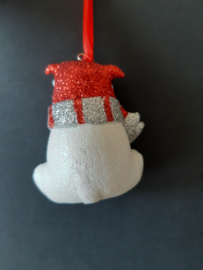 Zittende ijsbeer Candy cane kerstornament Kurt S. Adler