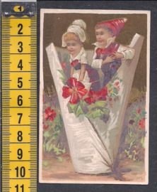 Grande Maison de Deuil  -Kinderen en bloemen reclame Litho (493)