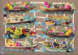 Roeibootjes met bloemen poëzieplaatjes 7325