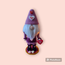 Crochet pattern PDF Valentine Gnome Nutcracker