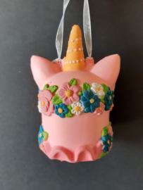 Unicorn Eenhoorn roze schuim kerstornament Kurt S. Adler