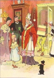 Daar is Sinterklaas met z'n knecht prentbriefkaart [C11099]