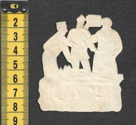 Soldaten sorteren vleesrantsoen antiek poezieplaatje (789)