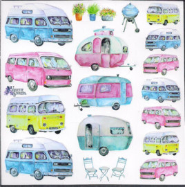 Volkswagen busjes en campers poezieplaatjes Stickers K25