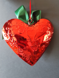 Hart met gingerbread vrouwtje kerst ornament