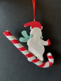Candy cane sneeuwbeertjes 1 kerstornament Kurt S. Adler