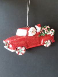 Kerstman in candy auto kerstornament Kurt S. Adler