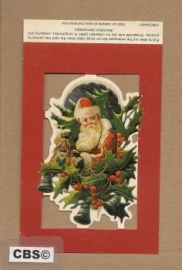 Poezieplaatje Kerstman in hulst met bessen 4461