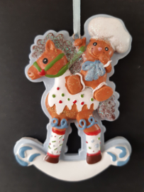 Blauw gingerbread koekje kerstornament Kurt S. Adler