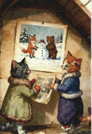 Poezen Kerstkaart: Poezen Kunst {5}