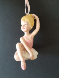 Kleine blonde ballerina kerstornament Kurt S. Adler
